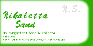 nikoletta sand business card